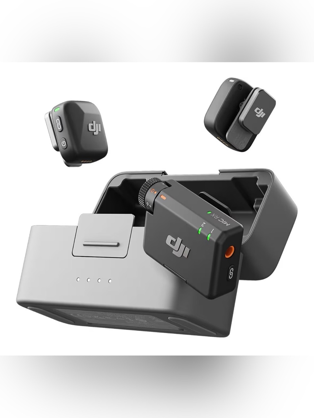DJI Mic Mini (2 TX + 1 RX + Charging Case), Ultralight, Detail-Rich Audio